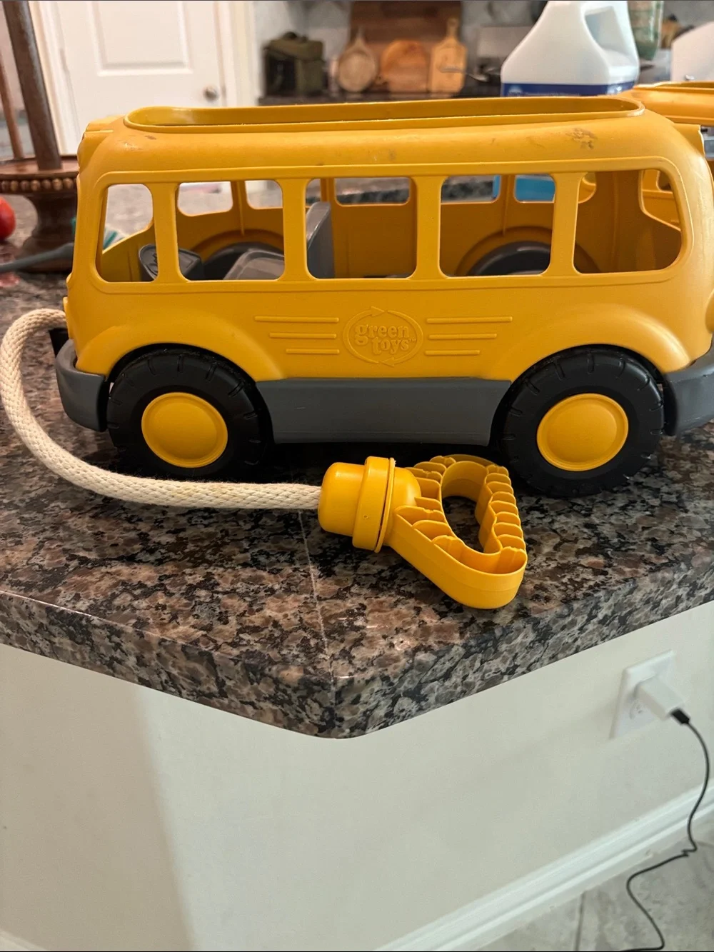 This yellow Green Toys school bus pull school bus sells @ Walmart for$59